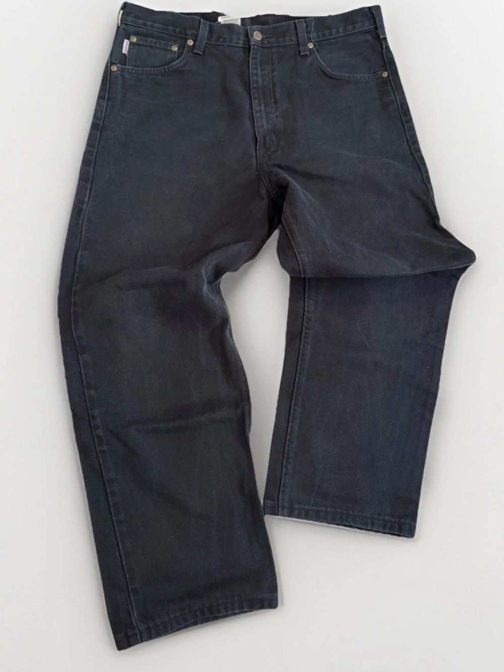 Y2K Carhartt Jeans Relaxed Fit Denim Size 38x36 Black Straight Leg Vintage